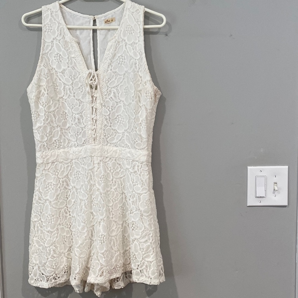 Hollister White Lace Romper